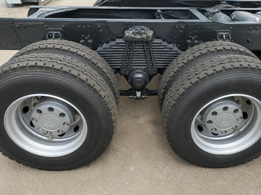 HOWO tandem rear drive axles and suspension inspection