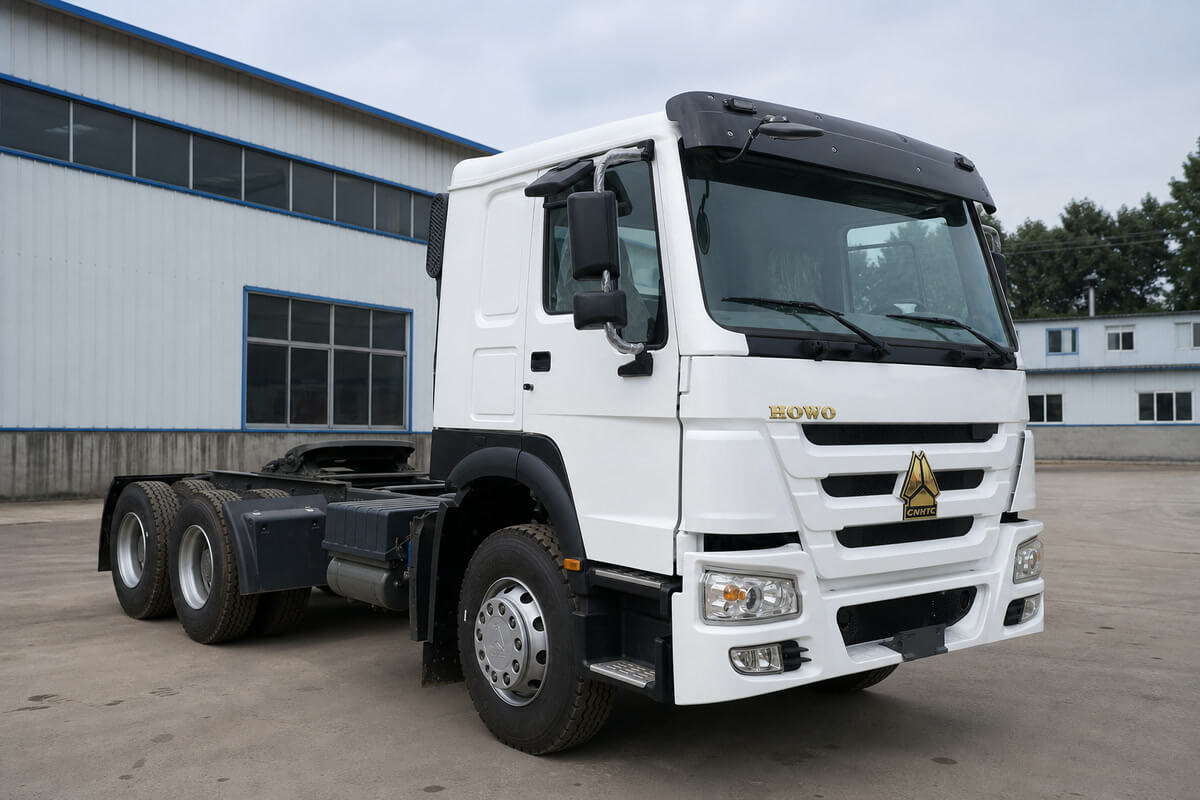 Refurbished HOWO 371HP 6x4 tractor truck front three-quarter view