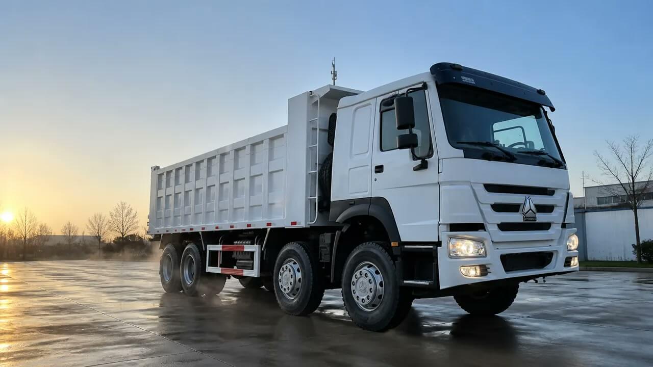 HOWO 371HP 8x4 tipper cold-start inspection