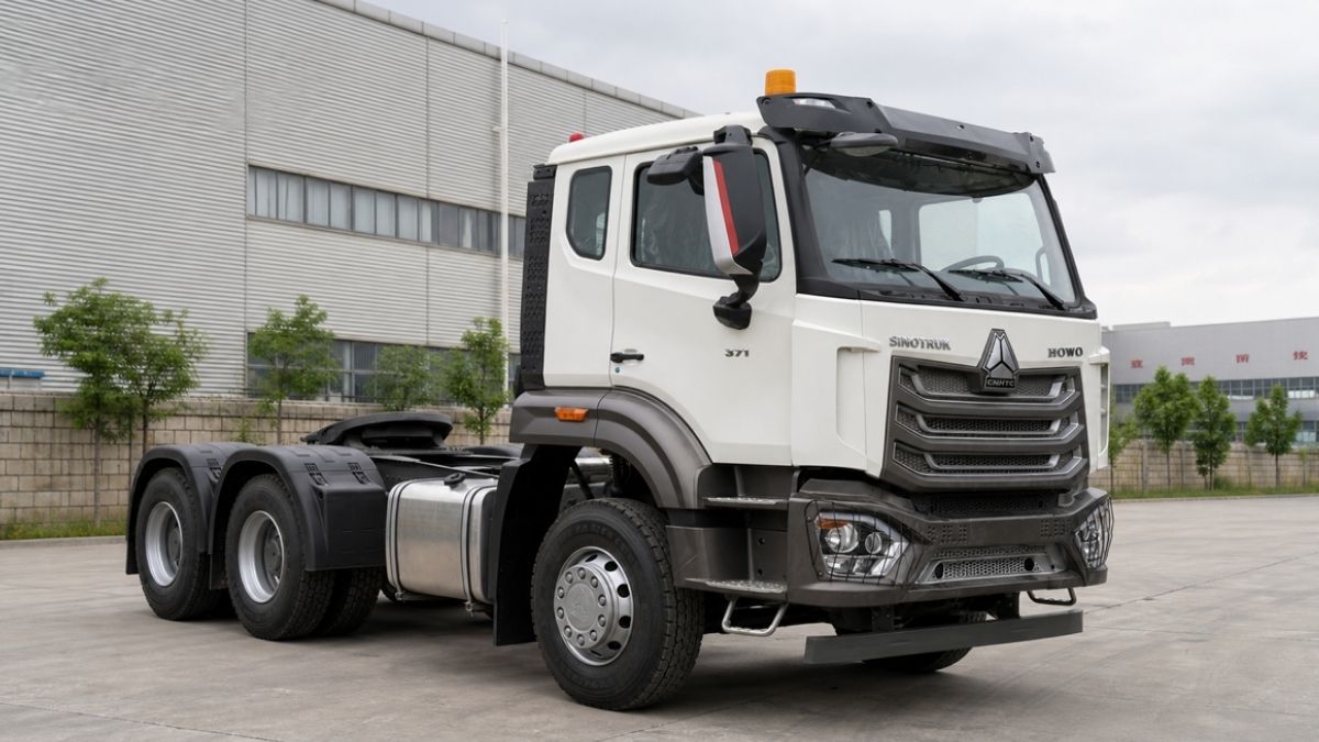 Refurbished HOWO NX 371HP 6x4 Tractor Truck full side reference view
