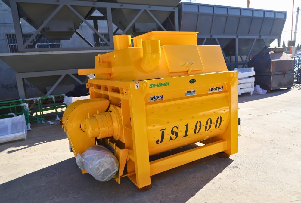 Twin shaft concrete mixer for SIMAMIX batching plant