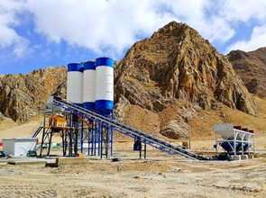 HZS60 stationary concrete batching plant