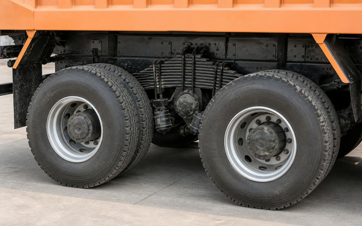 SHACMAN F3000 tandem rear axles and suspension