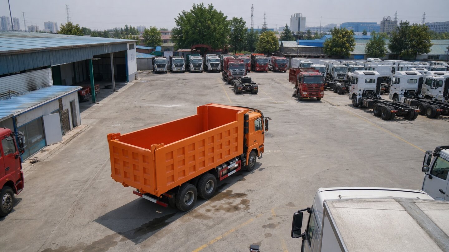 Heavy truck sourcing and preparation yard