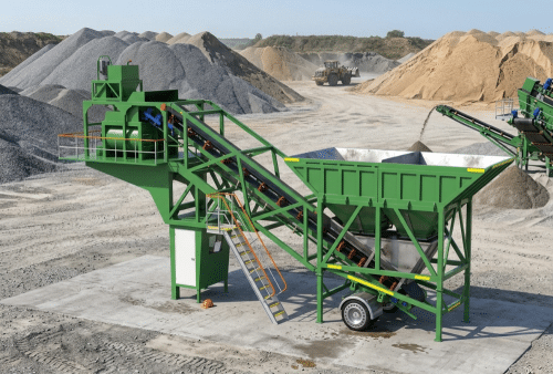 YHZS25 mobile concrete batching plant