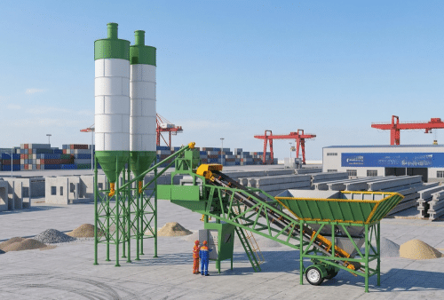 YHZS35 mobile concrete batching plant