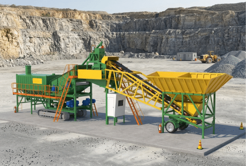 YHZS50 mobile concrete batching plant