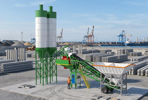 YHZS75 mobile concrete batching plant