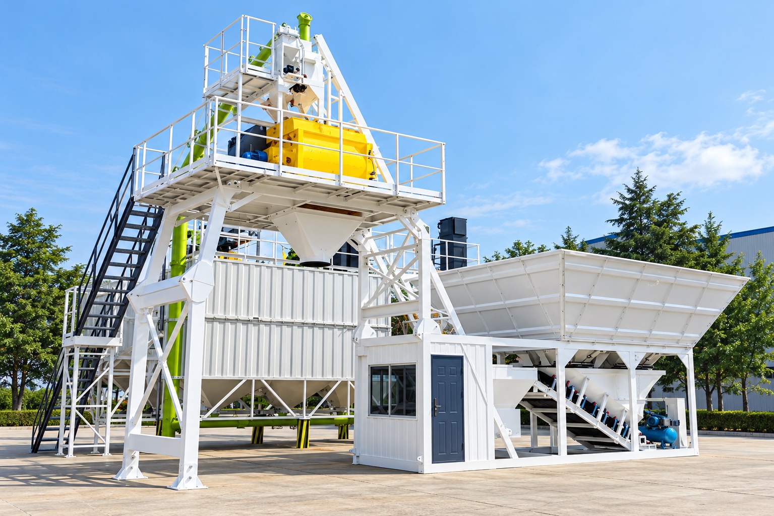 Mobile Container Concrete Batching Plant HZS50M AI product illustration